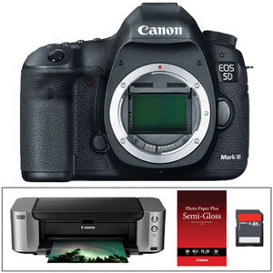 Canon EOS 5D Mark III body only with printer for $2,899.