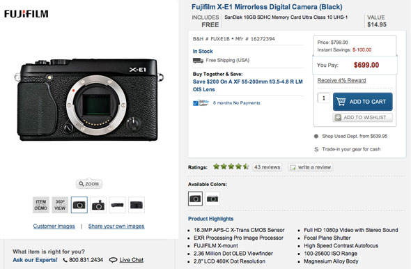 Life's a steal -- save up to $1,400 on Fujifilm X-E1 and X-Pro1 bundles.