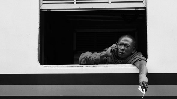 Monk on Train | Ronn Aldaman