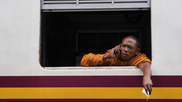 Monk on Train | Ronn Aldaman