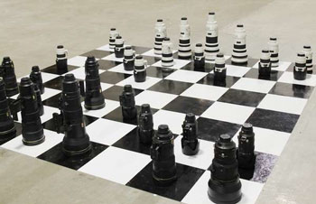 Success is all about the next moves -- LensRental's chess set pits Nikon against Canon.