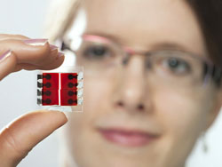 Researchers from Technische Universität München (TUM) have developed a new generation of image sensors that are more sensitive to light than the conventional silicon versions, with the added bonus of being simple and cheap to produce. They consist of electrically conductive plastics, which are sprayed on to the sensor surface in an ultra-thin layer. Even works on glass or flexible plastic films! The chemical composition of the polymer spray coating can be altered so that even the invisible range of the light spectrum can be captured. | TUM