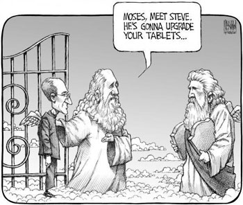 New arrival, Steve Jobs, to update Moses' old-fashioned tablets | Bruce MacKinnon