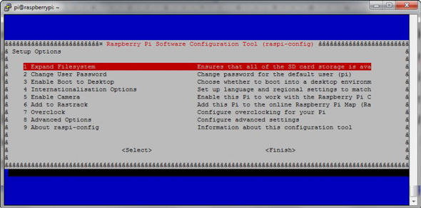 After restarting the Raspberry Pi use command line to start the configuration tool raspi-config. | Spiegel / Franzis Verlag