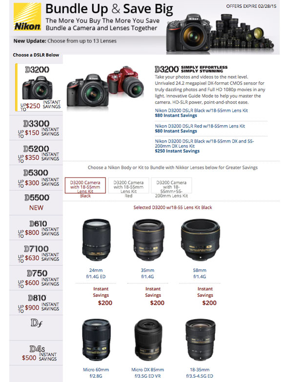 B&H Photo Nikon Instant Savings...