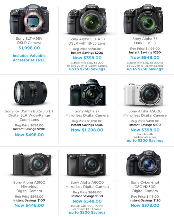 Some great Sony specials saving you hundreds...
